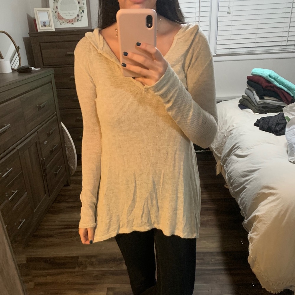 BDG tan hooded sweater